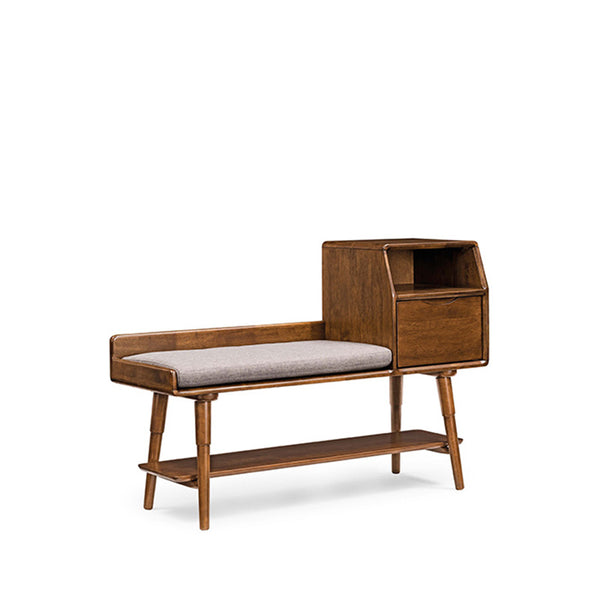 Anne Hallway Bench Solid Wood Walnut