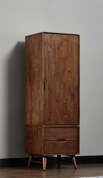 Betsy Wardrobe (Single Door) Walnut  Solid Wood
