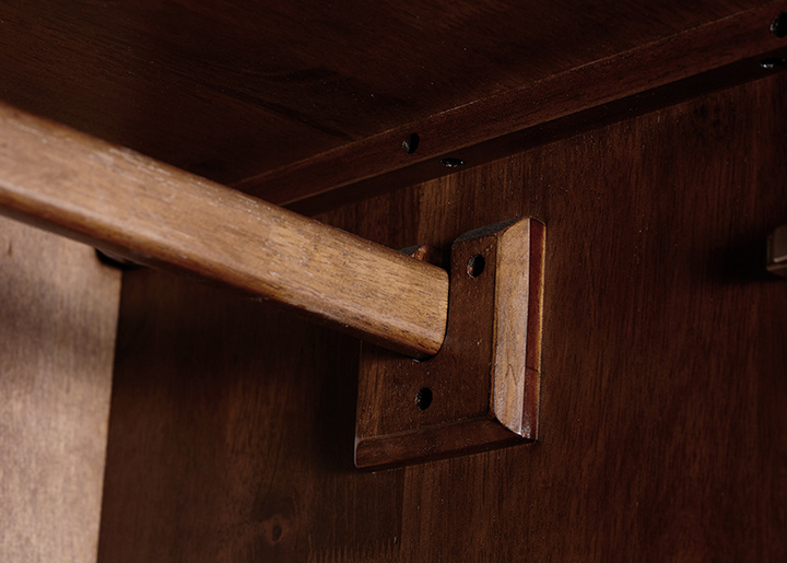 Betsy Wardrobe (Single Door) Walnut  Solid Wood